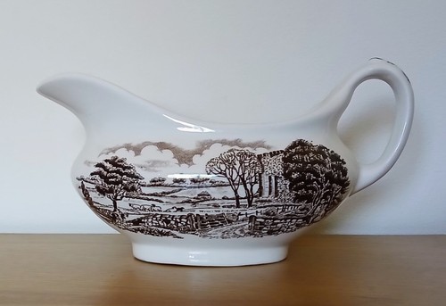 Vintage ironstone gravy boat - ironstone,